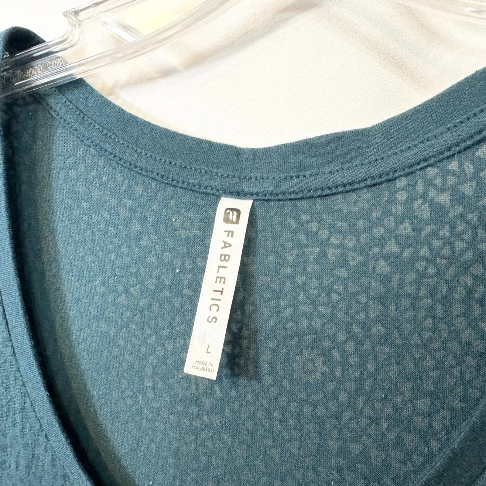 Fabletics Large Top Muscle Tank Teal Burnout Sleeveless Hippie Athletic 1777 - Image 2