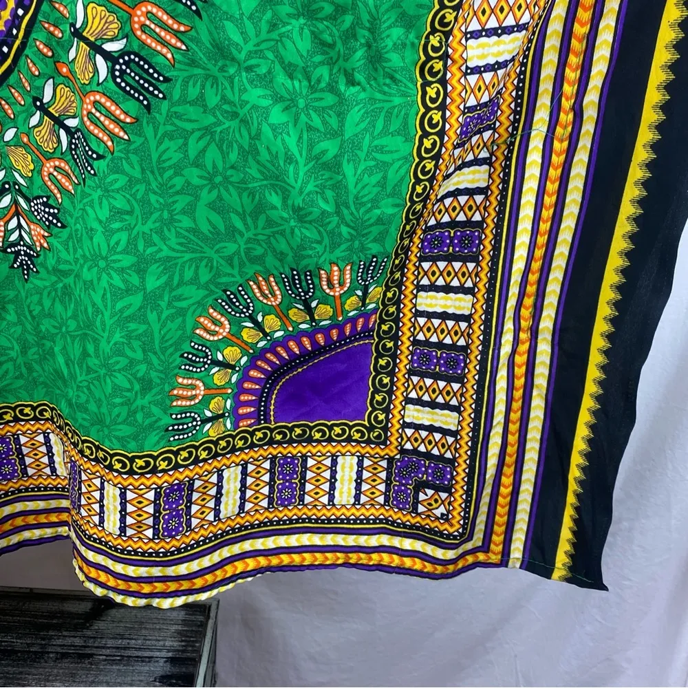 California Woman Print Embellished Short Sleeve Swim Bathing Suit Cover Up Green Size undefined - Image 6