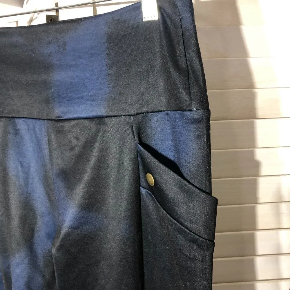 Mislook Y2K Leggings Punk Goth Blue Black Abstract Size Medium - Image 4