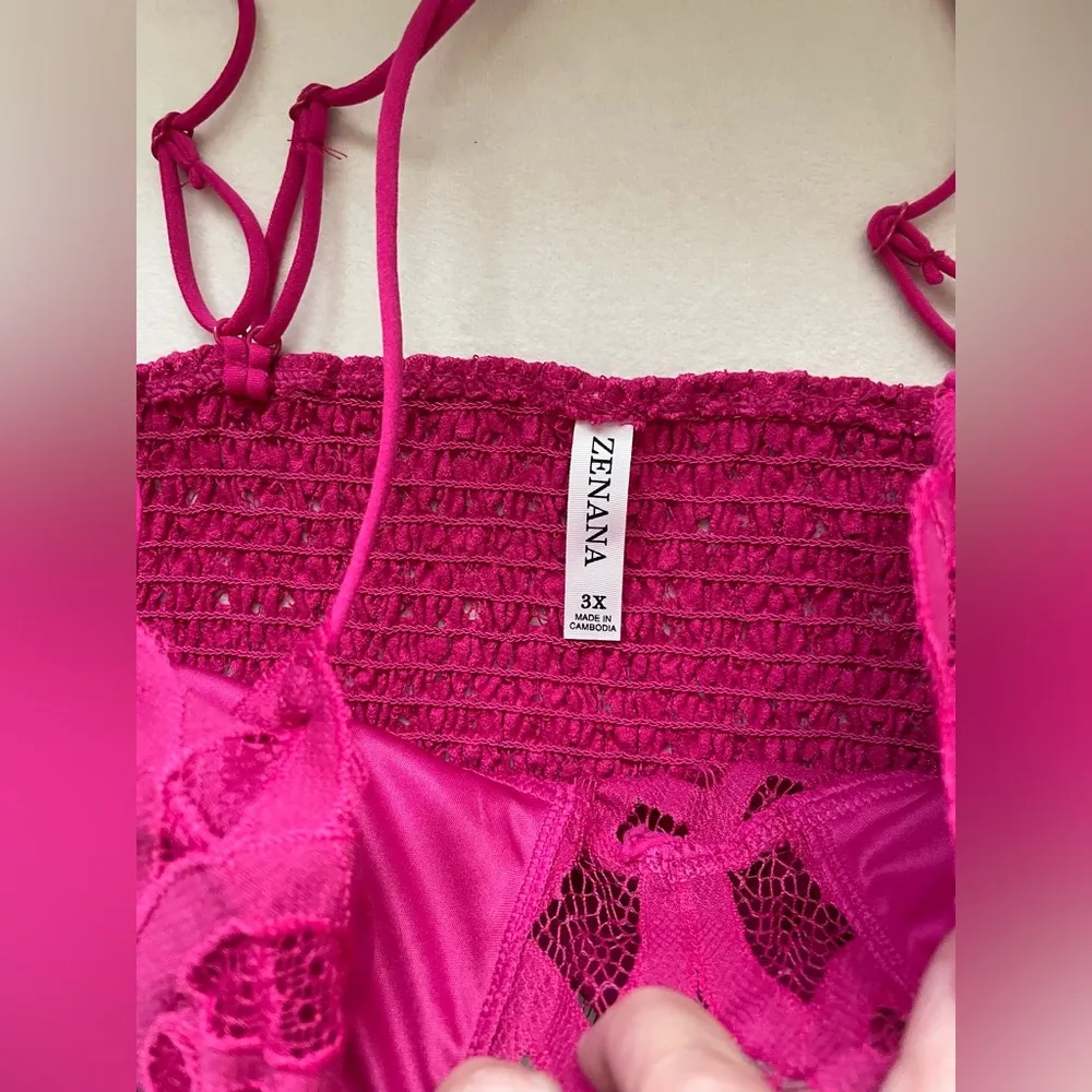 NWOT Zenana Hot Pink Top Lace Bra Size 3X - Image 6