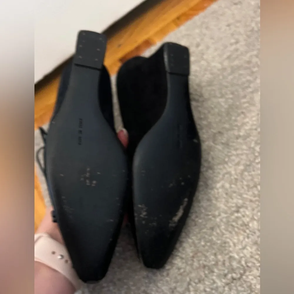 SALVATORE FERRAGAMO Women’s Black Suede Pointed Toe Lace Up Wedge Heels Size 7 - Image 5