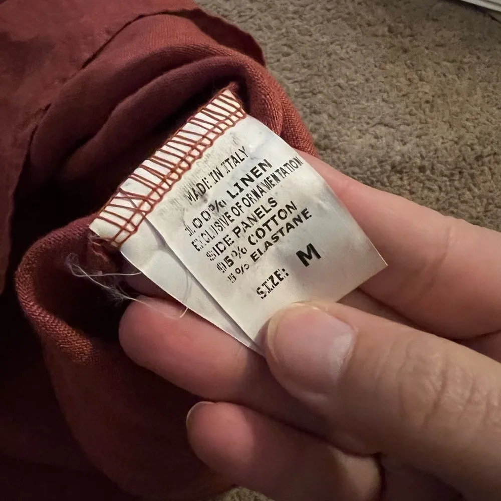Lina tomei rust linen dress M Size M - Image 9