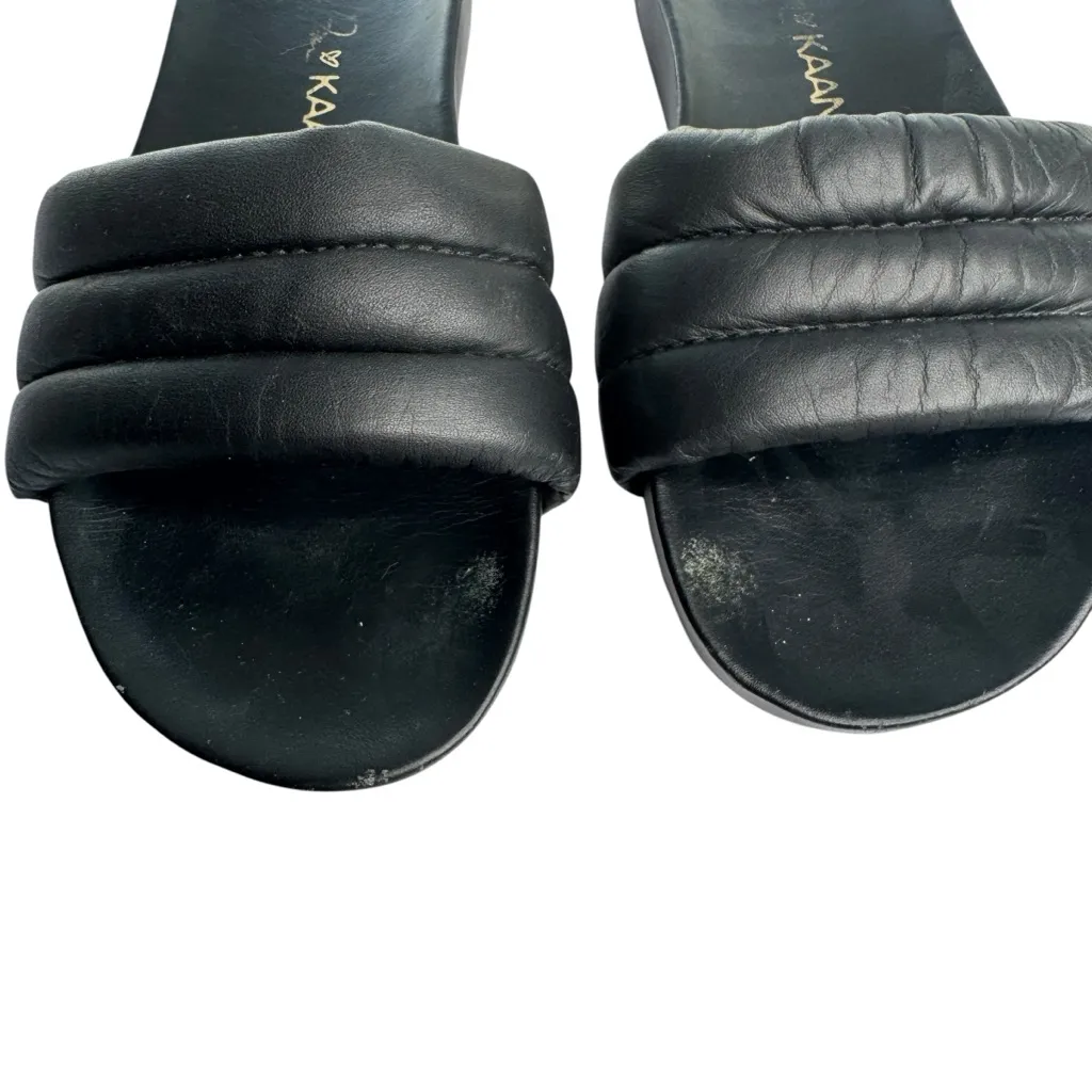 Kaanas x Jessie James Decker Black‎ Timor Cushioned Leather Slide Sandals Size 8 - Image 6
