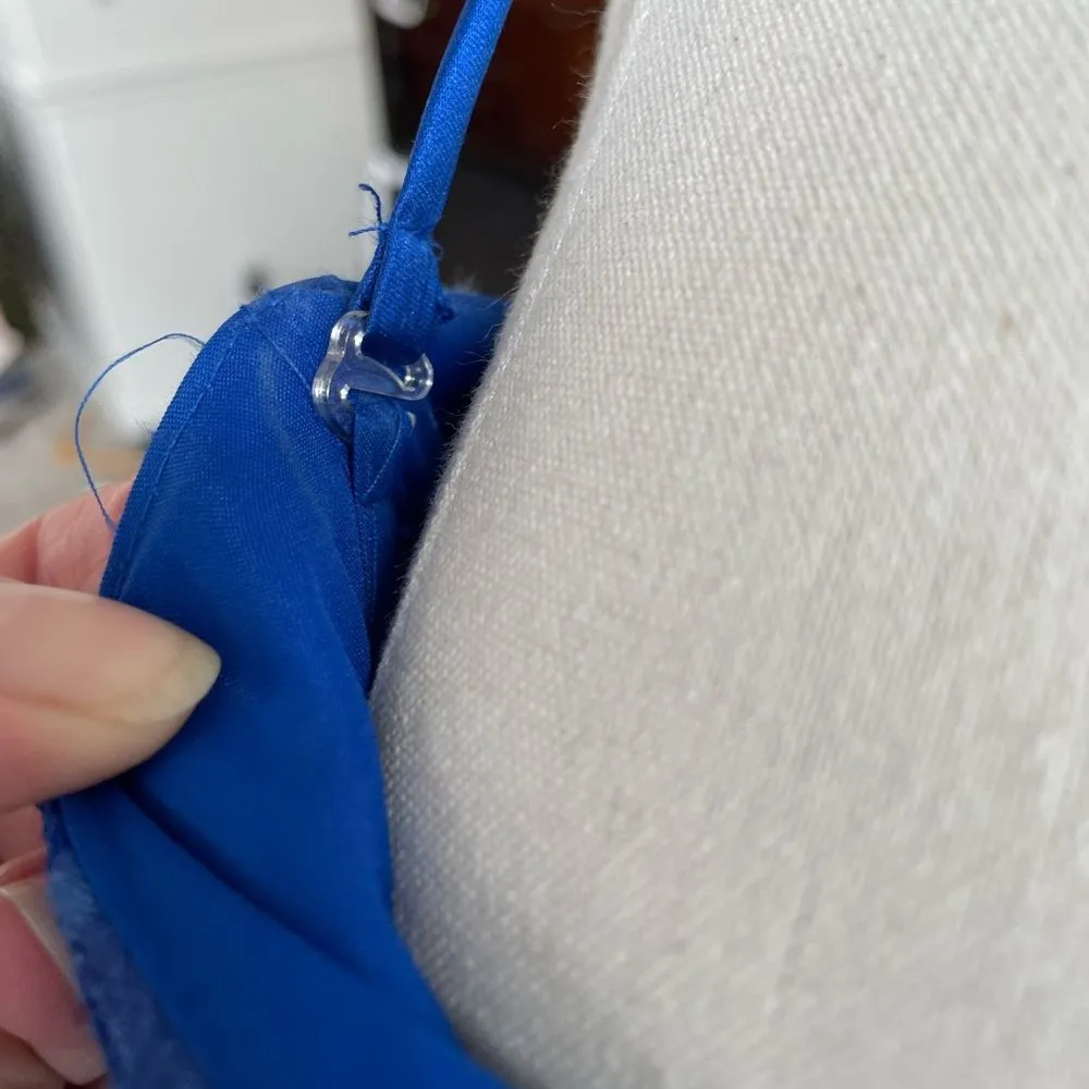 Christina Wu Cobalt Blue Lace Satin Mermaid Dress Tulip Hem Formal Prom 22 Size undefined - Image 6