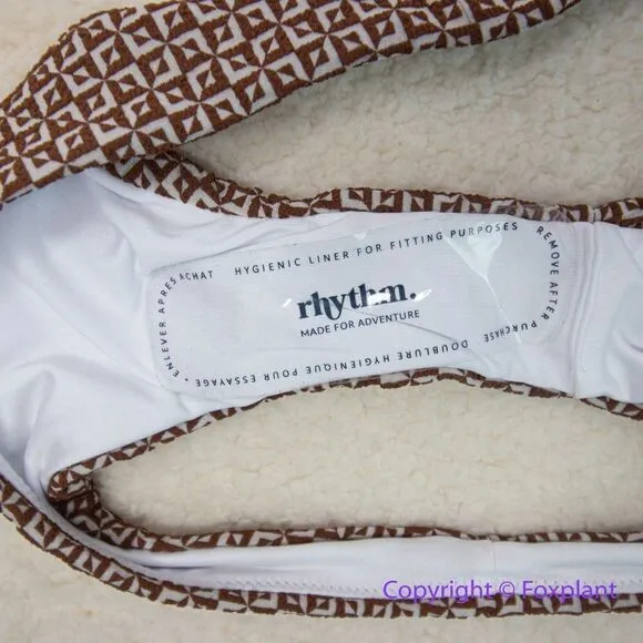 NEW Rhythm. Free People Geo high cut Cheeky bikini bottom coco , size M Brown Size M - Image 7