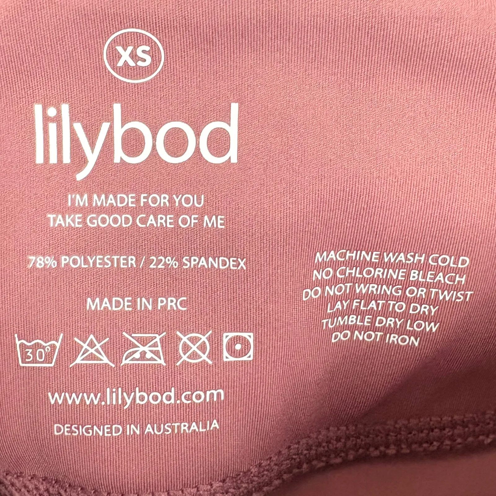 Lilybod Womens Arizona Leggings Apple Butter Pink Laser Cutting Poly Stretch XS - Image 4