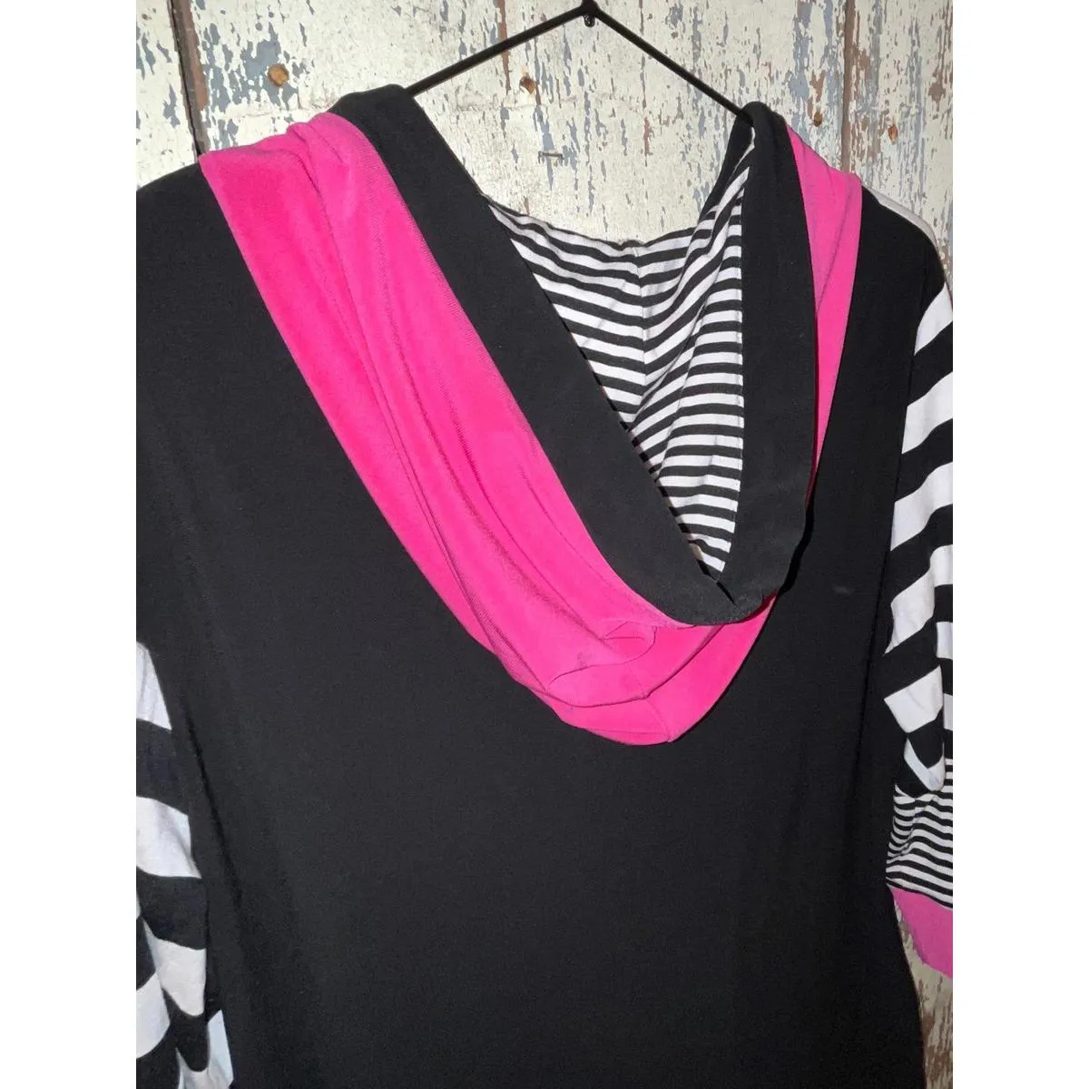 Joseph Ribkoff striped zip up hoodie, size XS Small, vintage - Image 8