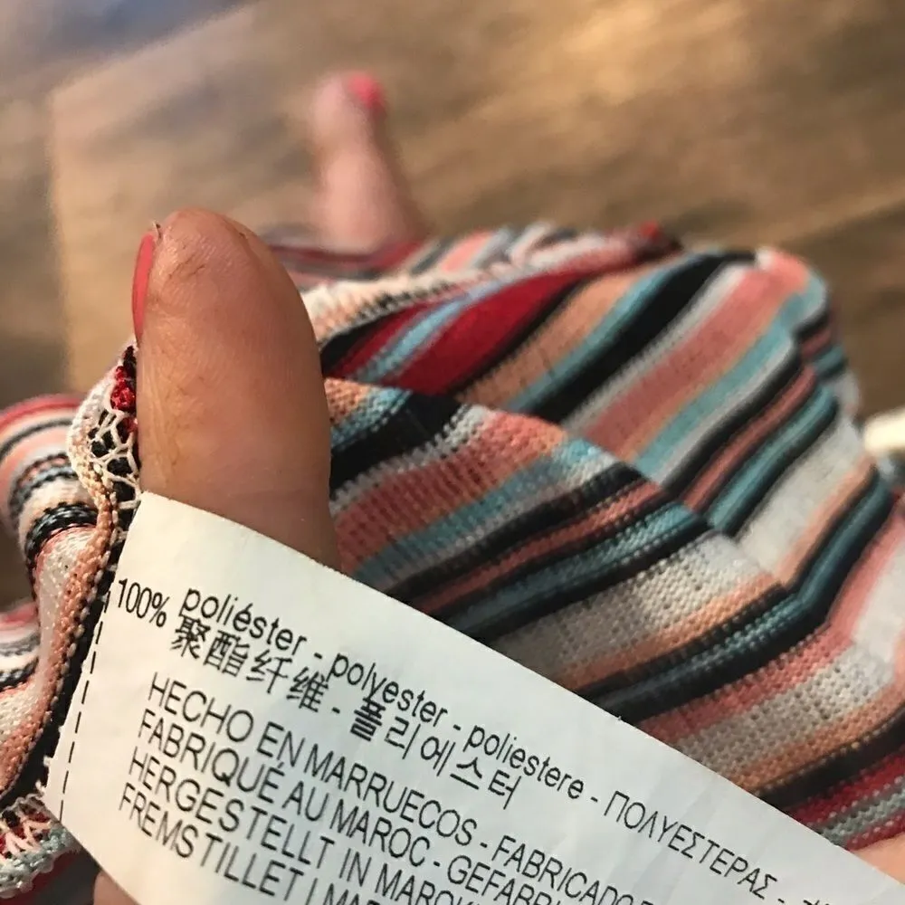 Zara Trafaluc Size Small Striped Beach Dress NWOT Brown - Image 5