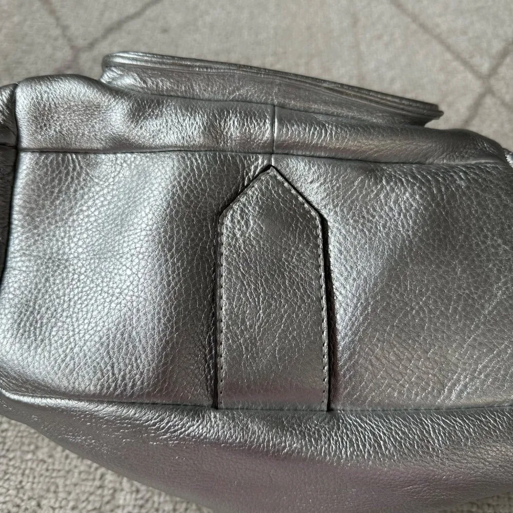 Aimee Kestenberg SIlver Pebble Metallic Zoe Satchel - Image 3
