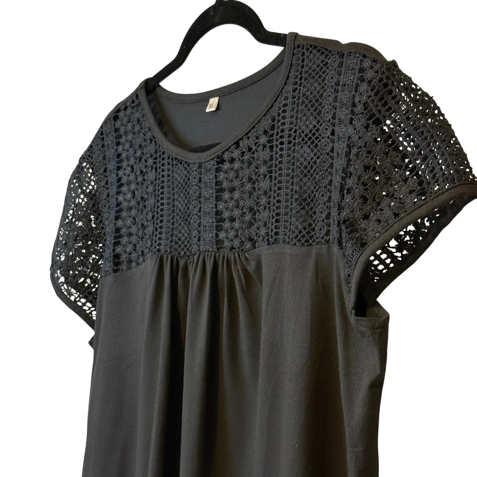 Shein Set/2 Crochet Top, Women's Pink Knit Blouse, Casual NWOT Short Sleeve XL # - Image 10