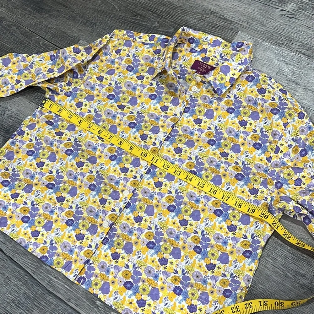 J. Crew Yellow and Purple Floral Shirt - 8 - Image 11