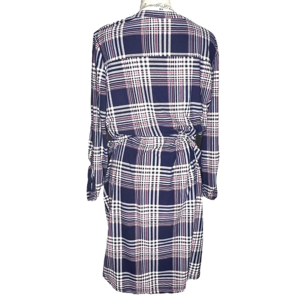 Bobbie Brooks Plus SIZE 1X Roll Tab Long Sleeve Elastic Waist Tie Blouson Dress - Image 7