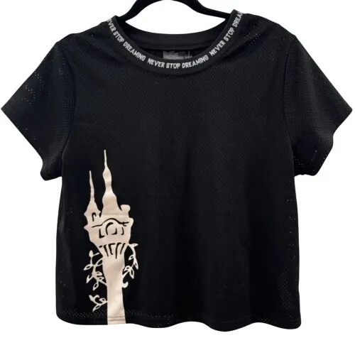 Disney Rapunzel Her Universe Cropped Mesh Women's Shirt Size Medium Tangled - Image 1