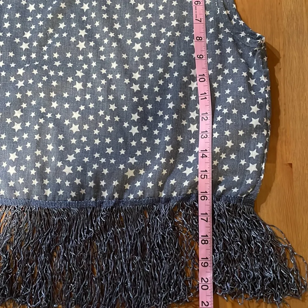 Cropped fringed star pattern sleeveless top - Image 6