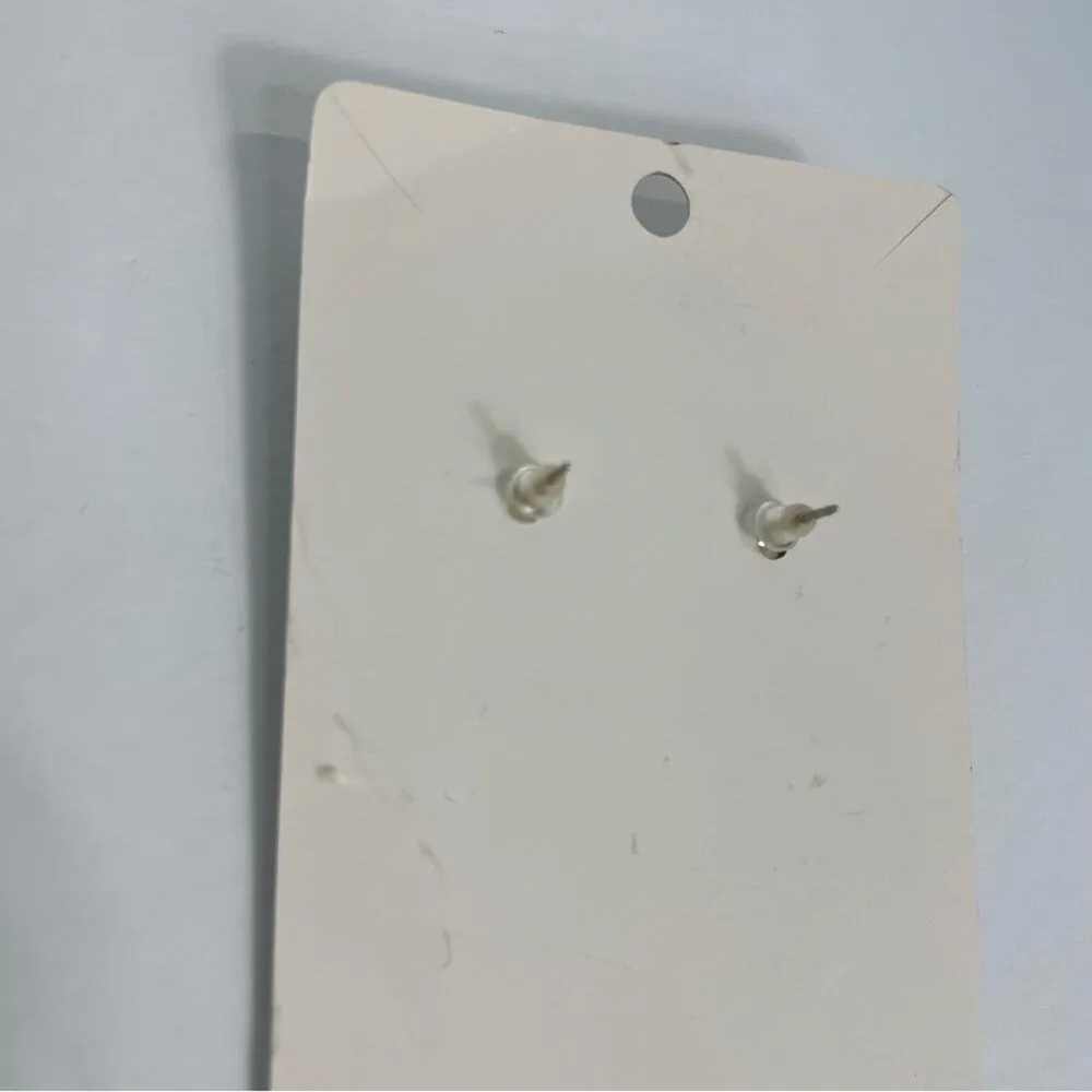 Blue Stud Resin Earrings pierced - Image 3