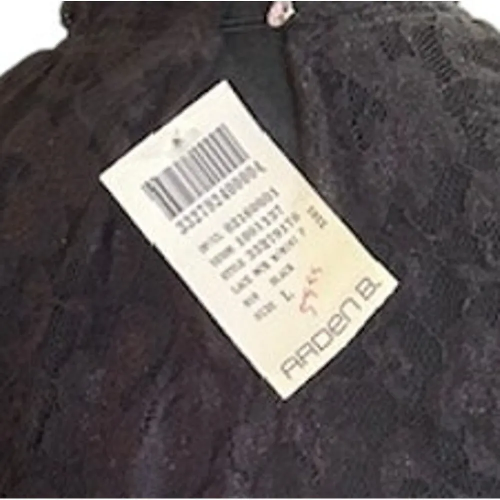 Arden B. Black High Neck Lace Mini Dress with Satin Waist Tie – Size M – NWT - Image 5