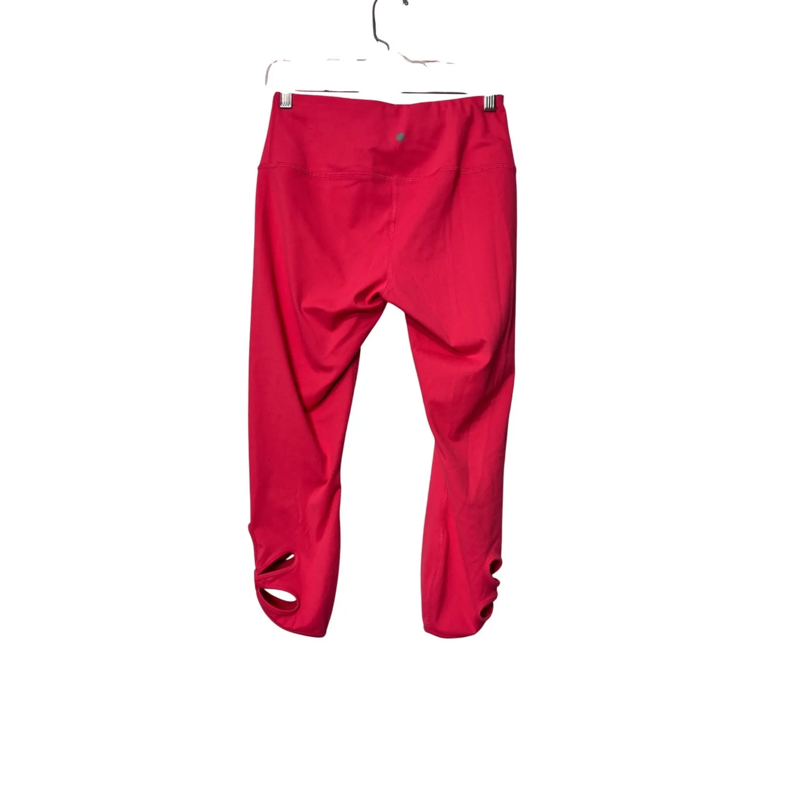 YOGALICIOUS coral Floral Cutout Crop Leggings Activewear Women Size M - Image 3