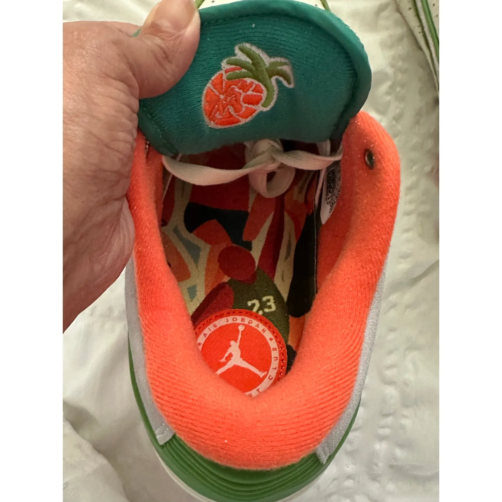 Air Jordan Titan 2 Women's Retro Low Sail/Safety Orange/Chlorophyll size 9.5 New - Image 13