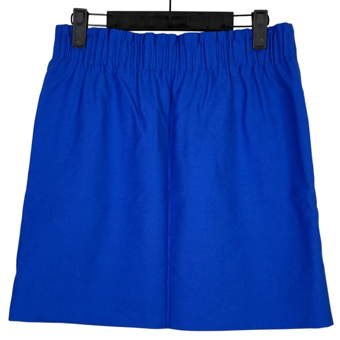 J.Crew Mercantile Paper Bag Pleated Mini Skirt A Line Pockets 4 Royal Blue #3870 - Image 15