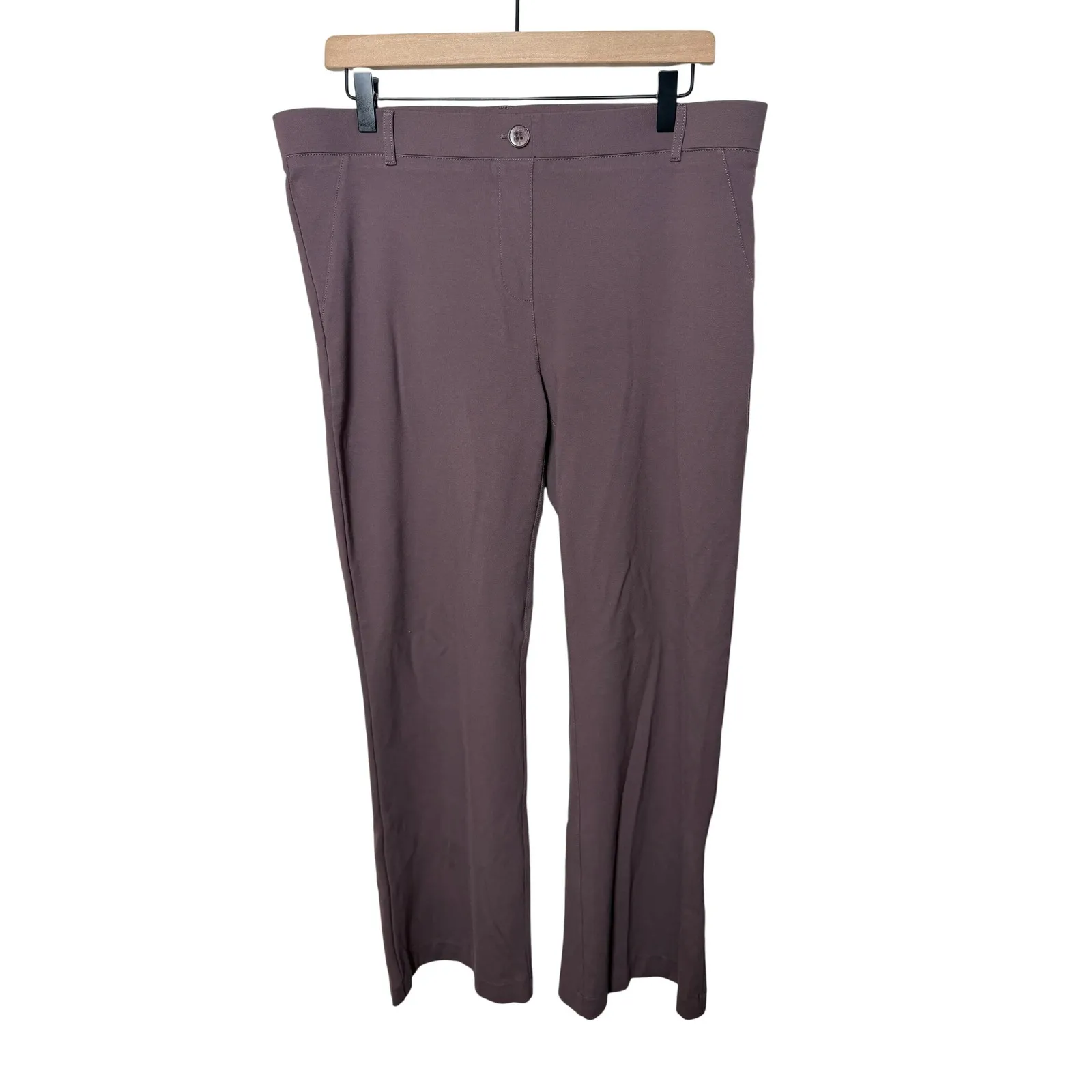 Betabrand XL Brown Bootcut Yoga Pull On Dress Pants Stretch Comfort Work‎ Career - Image 2