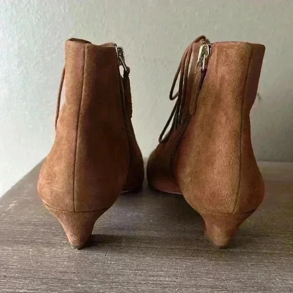 Nine West Shoes Women's 5.5 Beige Camel Tan Leather Yendira Ankle Bootie - Image 7