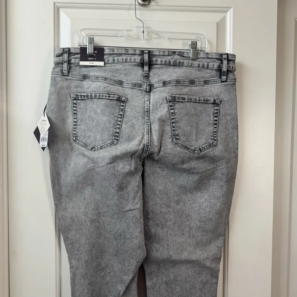 Ava & Viv High-Rise Ankle Skinny Jeans Gray 18W NWT - Image 5