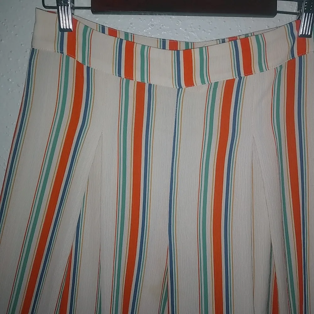 Flying Tomato A. Calin L Whimsical Wide Leg Orange Striped Pants - Image 6