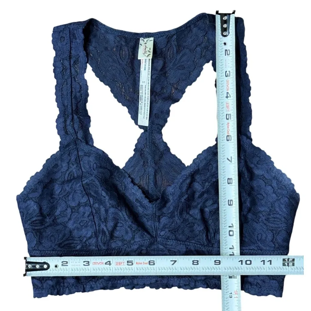 NWOT Intimately FREE PEOPLE Lace Bralette Bra Small Dark Gray Galloon Racerback - Image 6