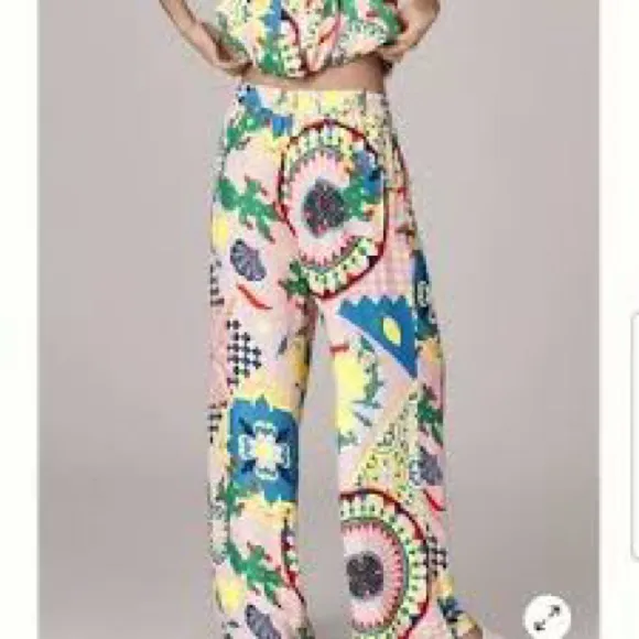 Maeve Multicolor Patterned Straight Legged‎ Viscose Pants Size Extra Large NWT - Image 3