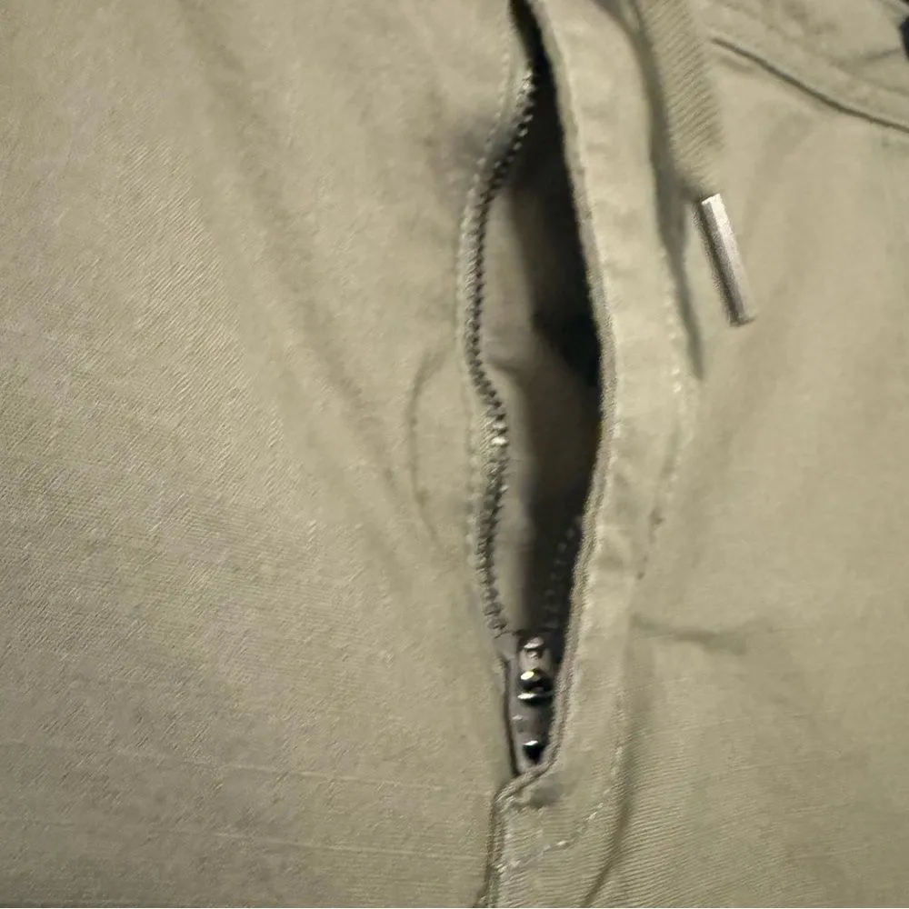 Eddie Bauer High Waist 4 Pocket Khaki Shorts Button Zipper Tie Front Tan‎ 10 - Image 4