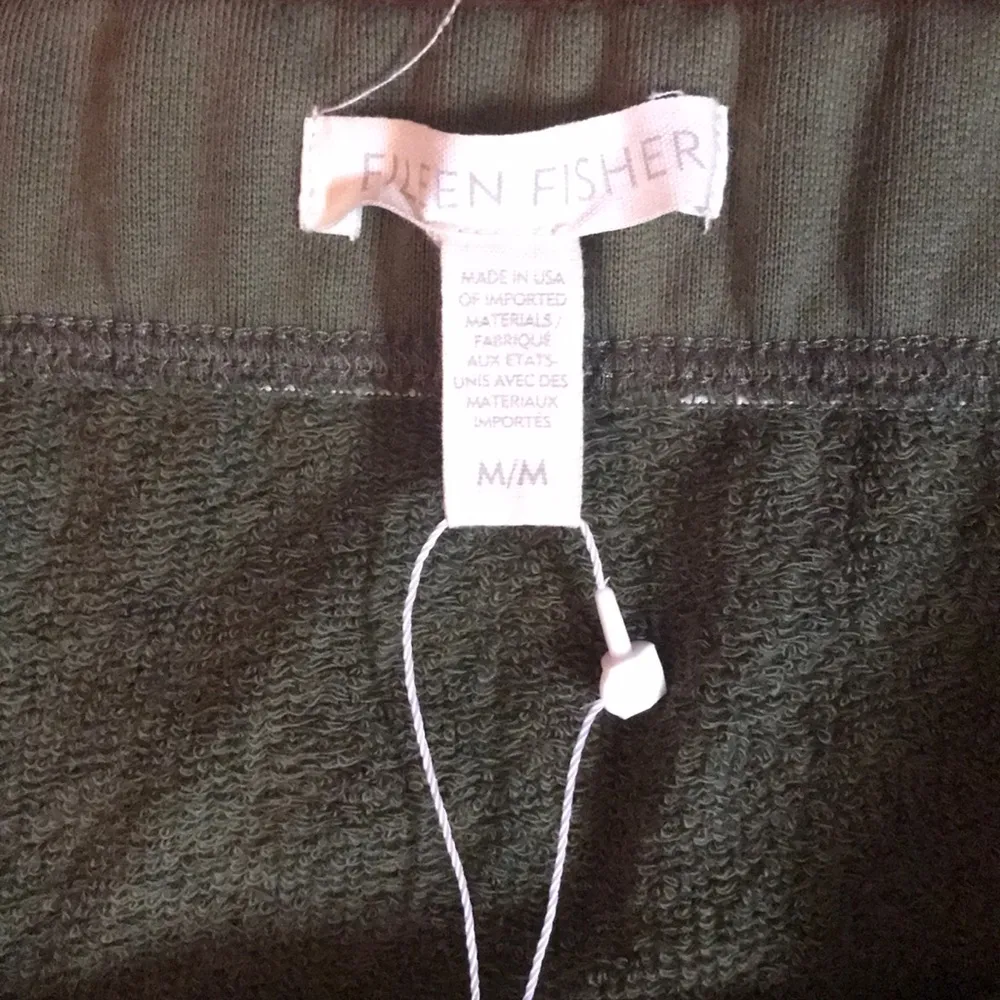 Eileen Fisher olive green terry cloth skirt - Image 2