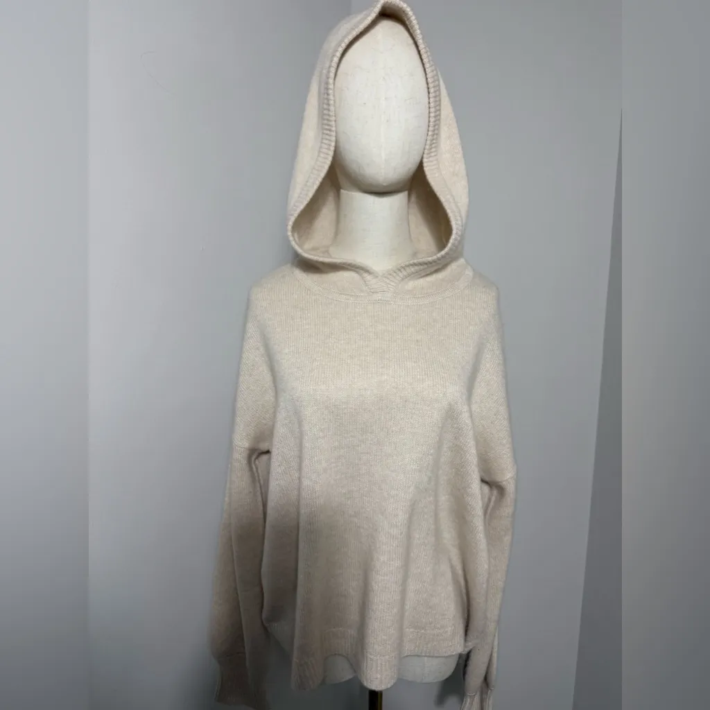 Rachel Zoe beige cashmere hooded sweater / sweatshirt size medium - Image 9
