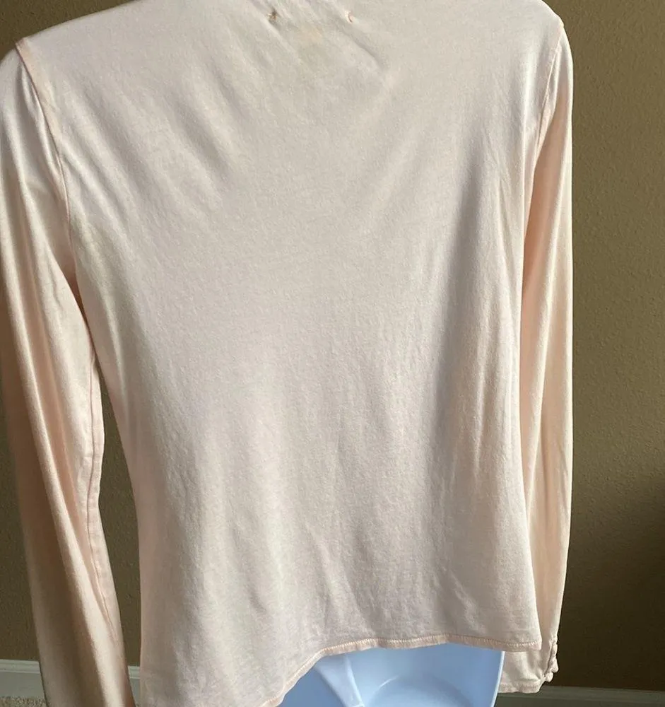 embroidered vintage looking lace front cotton long sleeve tee - Image 4