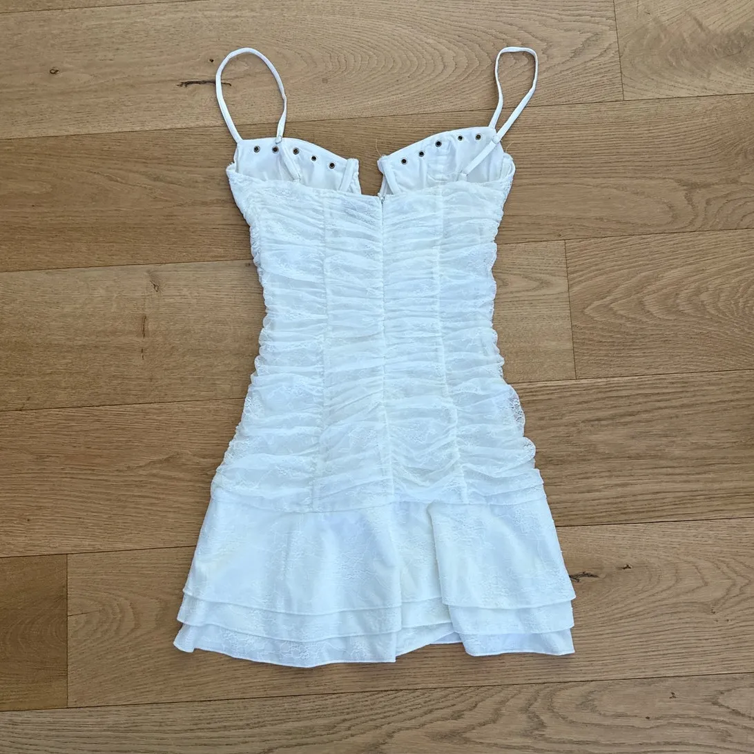 Outcast Clothing Mini Dress Sleeveless Lace Up Anne Size M White Size M - Image 5