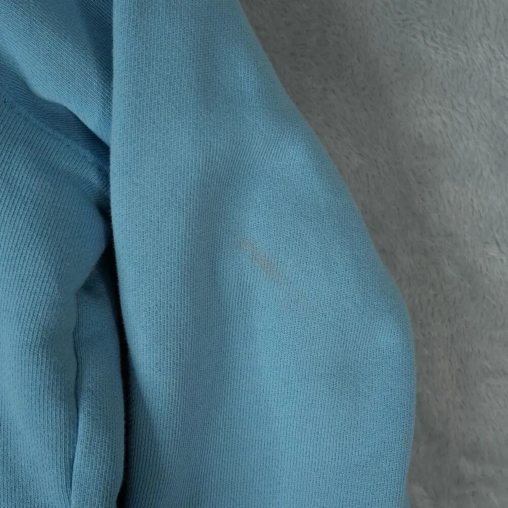 Adidas Hoodie Womens Medium Originals Trefoil Sweatshirt Retro Blue White - Image 3