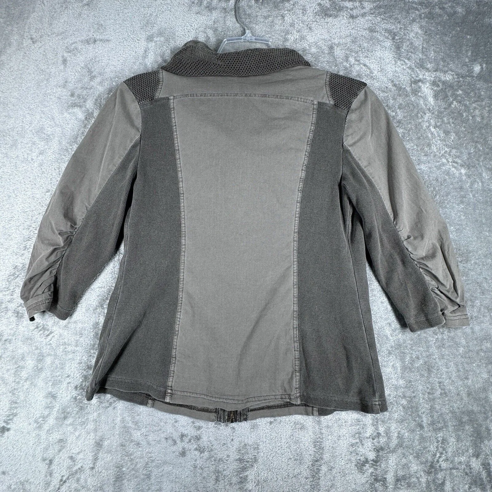 XCVI  Jacket Womens Medium Gray Mesh Lightweight Zip Up‎ Casual Everyday Neutral - Image 4
