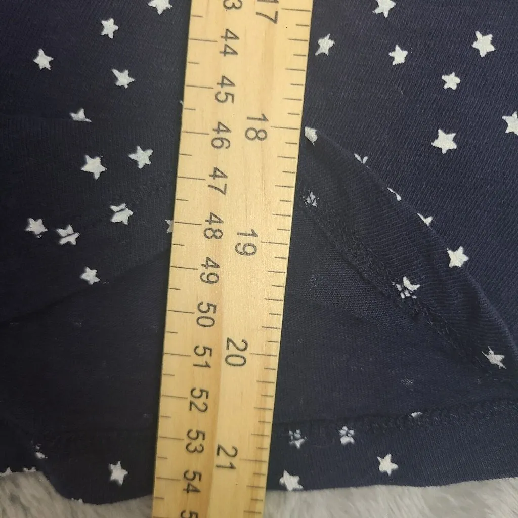 Talbots Linen BLend Womens Petite Short Sleeve‎ Blue Cuffed Sleeve V Neck - Image 6