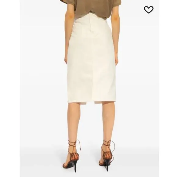 The Mannei Malmo White Denim Pencil‎ Skirt XS Knee Length - Image 2