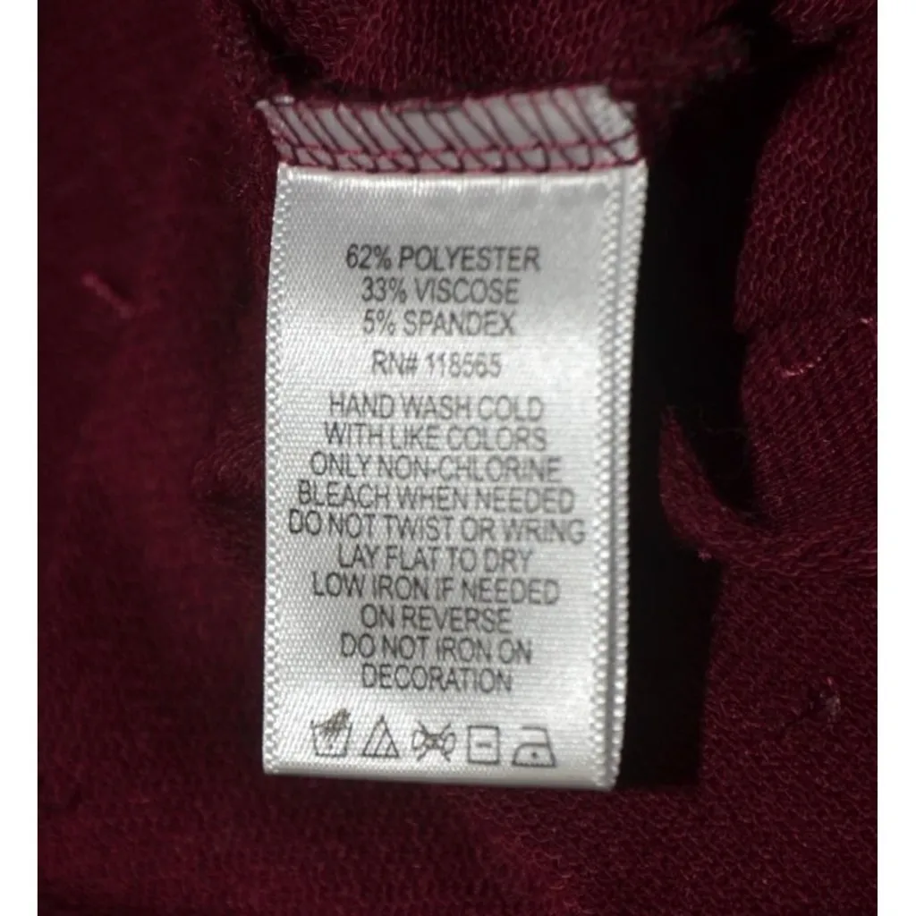 Quacker Factory Womens Plus 3X Maroon Sequin Tunic Thin Knit Shirt Party Holiday - Image 9