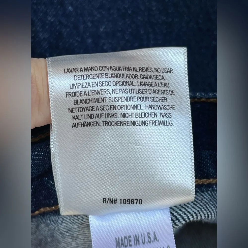 Goldsign The Pleat Cropped Denim Jacket size medium Blue - Image 11