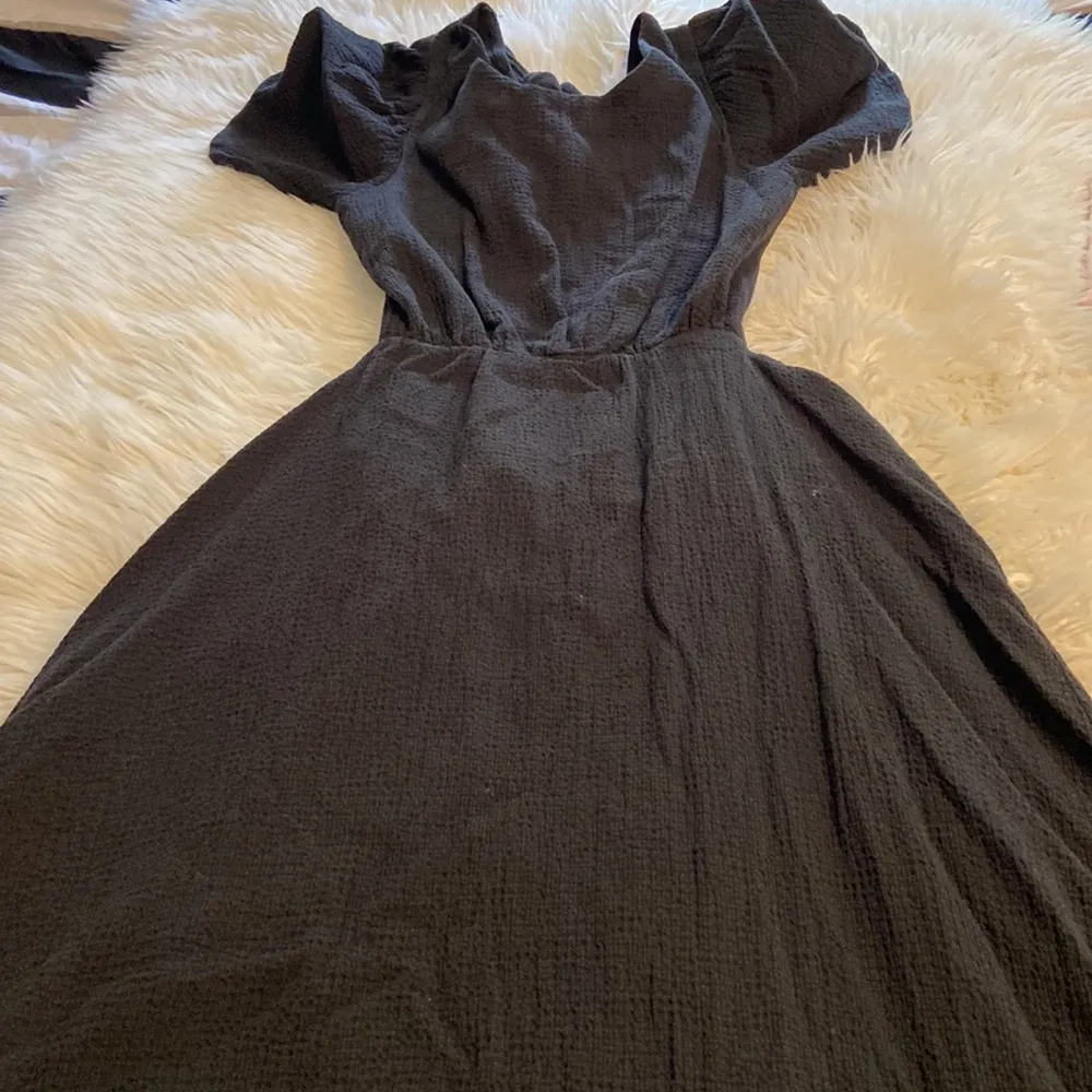 ELOQUII Maxi Dress size 16 length 54” color black bust 34” flat open back - Image 11