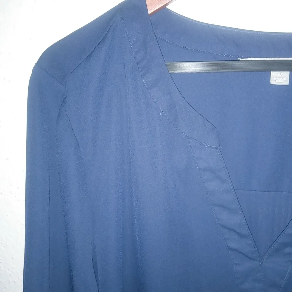 Valerie Stevens 3X Cobalt Blue Pleated Back Tunic Top Plus - Image 9