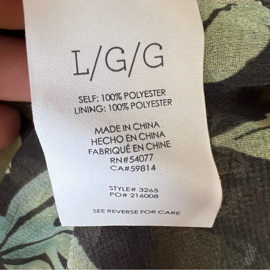 Cabi Osaka Nights Sleeveless Floral Chiffon Top Sz Large Ruffled Tropical #3265 - Image 7