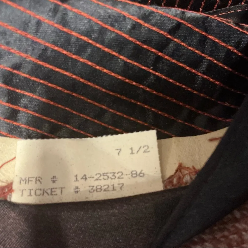 Vintage 80s Dobbs fifth Avenue fedora hat wool pink tweed size 7 1/2 Made in USA - Image 6