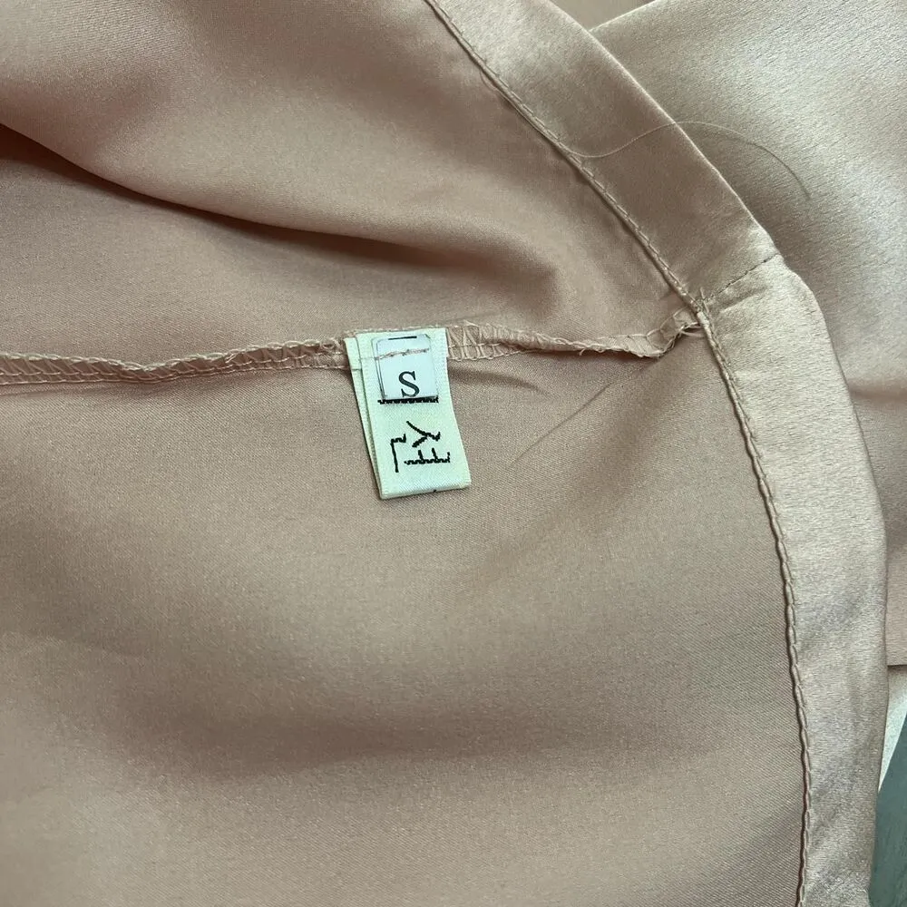 Satin Tank Top Blouse Pink Size Small - Image 4