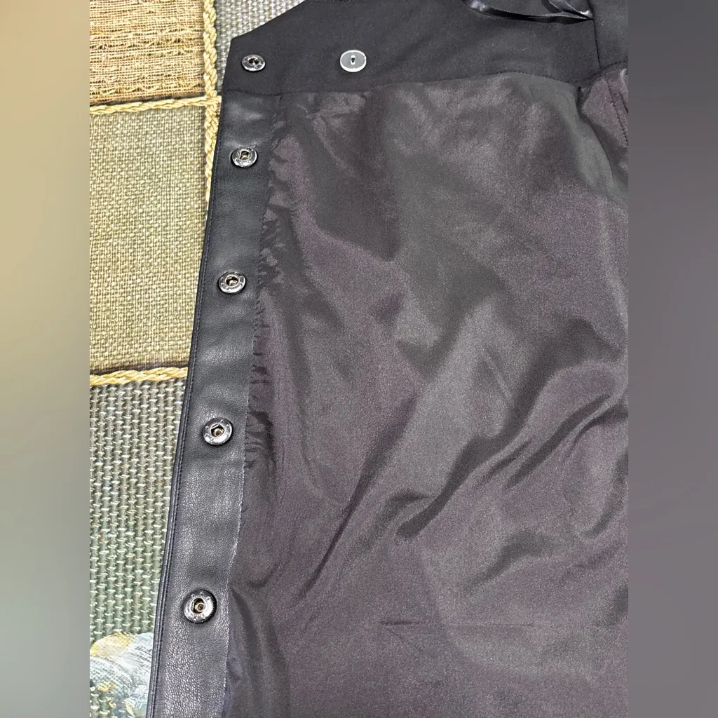 ๐KARL LAGERFELD Quilted Leather Button-Up Skirt - black size 4๐ - Image 15