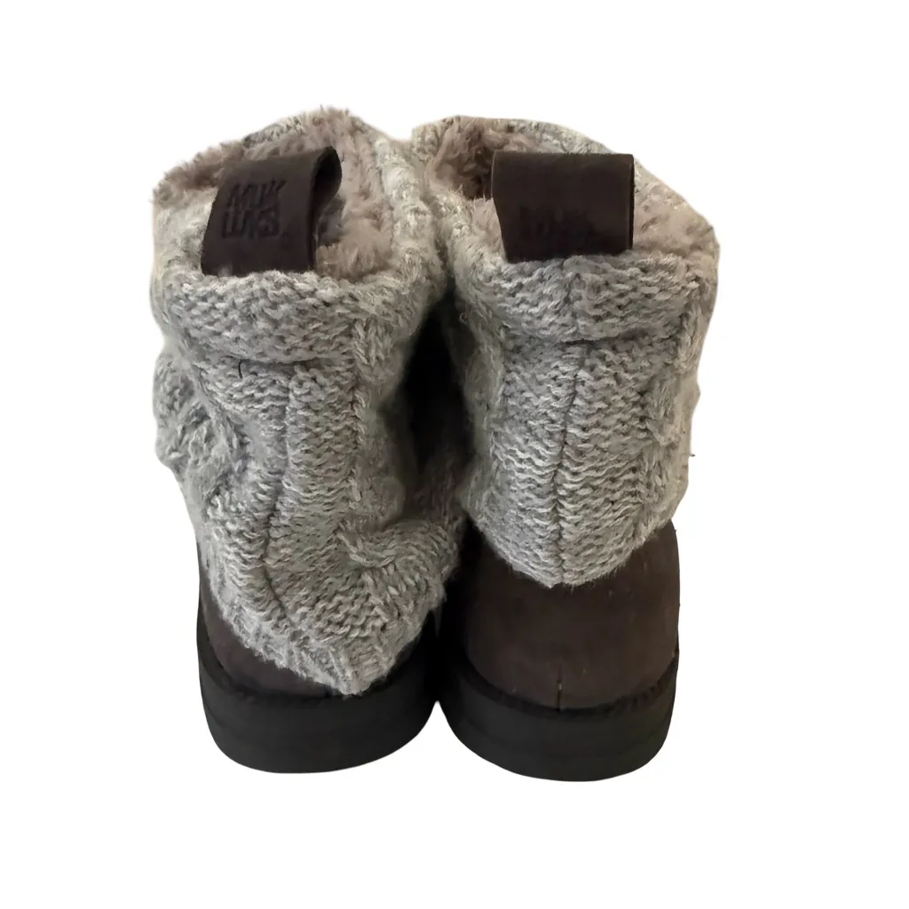 MUK LUKS Women's Patti Boots Ankle knit Size 11 Taupe grey winter warm outdoor Gray - Image 4
