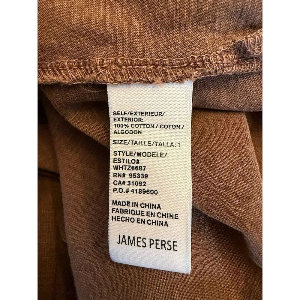 James Perse Women's Heavy Jersey Relaxed Polo Dress Size S (1) Malt Brown NWT - Image 6