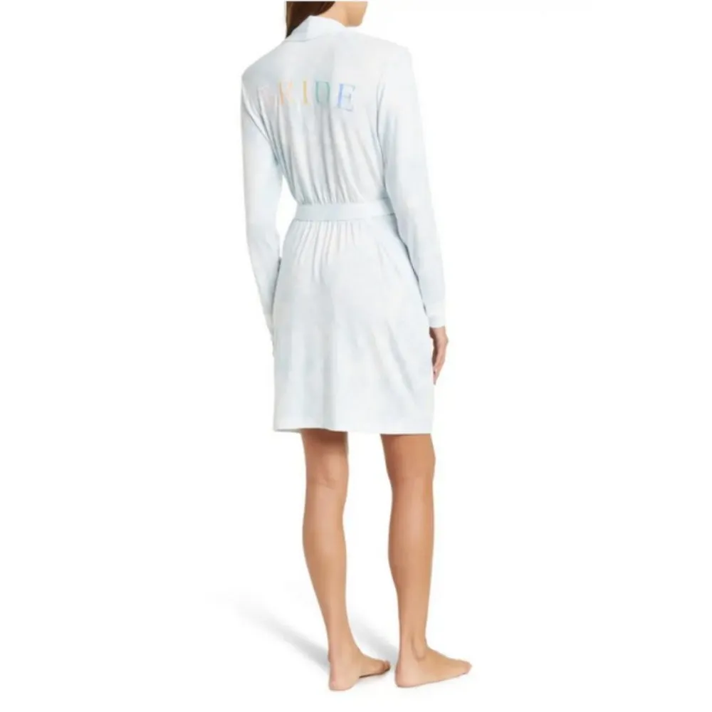 đź’•PJ SALVAGEđź’• Bridal Embroidered Robe ~ Blue Bride Graphic Medium M NWT - Image 4