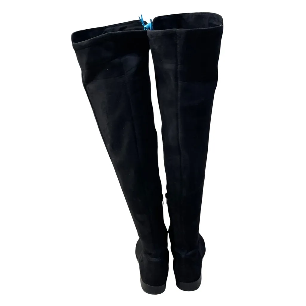 Ann Taylor OTK Carlene Boot Black Flat Suede Size 8 Almond Toe - Image 4